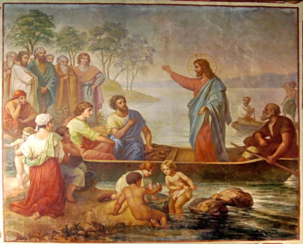 Беседа Иисуса Христа с народом. Фреска Трапезного храма Троице-Сергиевой Лавры